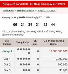 ảnh chụp màn hình kết quả xổ số vietlott mega ngày hôm nay