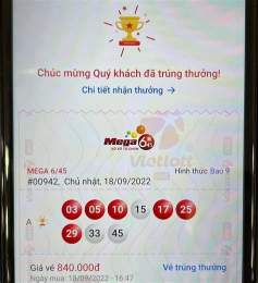ảnh chụp màn hình trúng xổ số