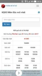 giao diện app bảng thống kê xổ số 2026