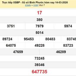 kết quả xổ số bình phước ngày 14 tháng 2