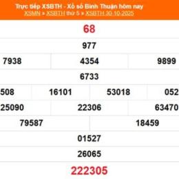 kết quả xổ số bình thuận ngày 30 tháng 10