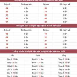 thống kê giải đặc biệt xổ số miền bắc năm 2024