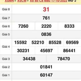 xổ số cà mau 24 tháng 8