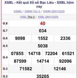 xổ số đài bạc liêu ngày