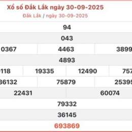 xổ số đắk lắk ngày 30