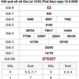 xổ số gia lai 13 tháng 03