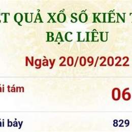 xổ số kiến thiết bạc liêu ngày 22 tháng 09