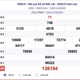 xổ số kiến thiết đắk lắk ngày 14 tháng 7