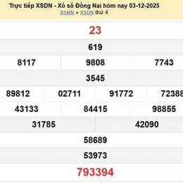 xổ số kiến thiết đồng nai ngày 3 tháng 12
