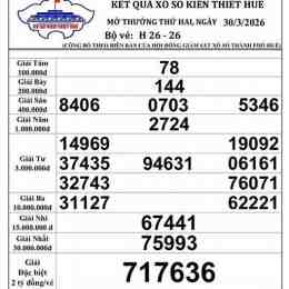 xổ số phú yên 30 tháng 03