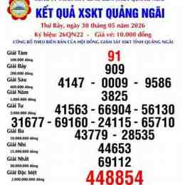 xổ số quảng ngãi 30 ngày gần đây
