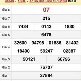 xổ số thứ ba hàng tuần bạc liêu