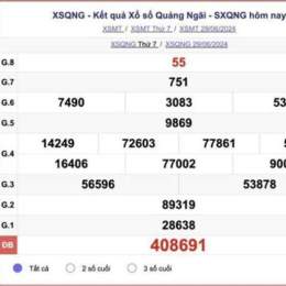 xổ số thứ bảy quảng ngãi tuần trước