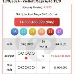 xổ số vietlott mega ngày hôm nay
