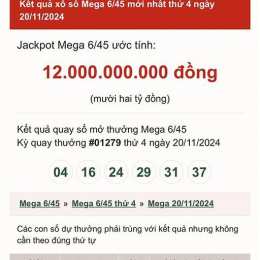 xổ số vietlott ngày 20 tháng 11